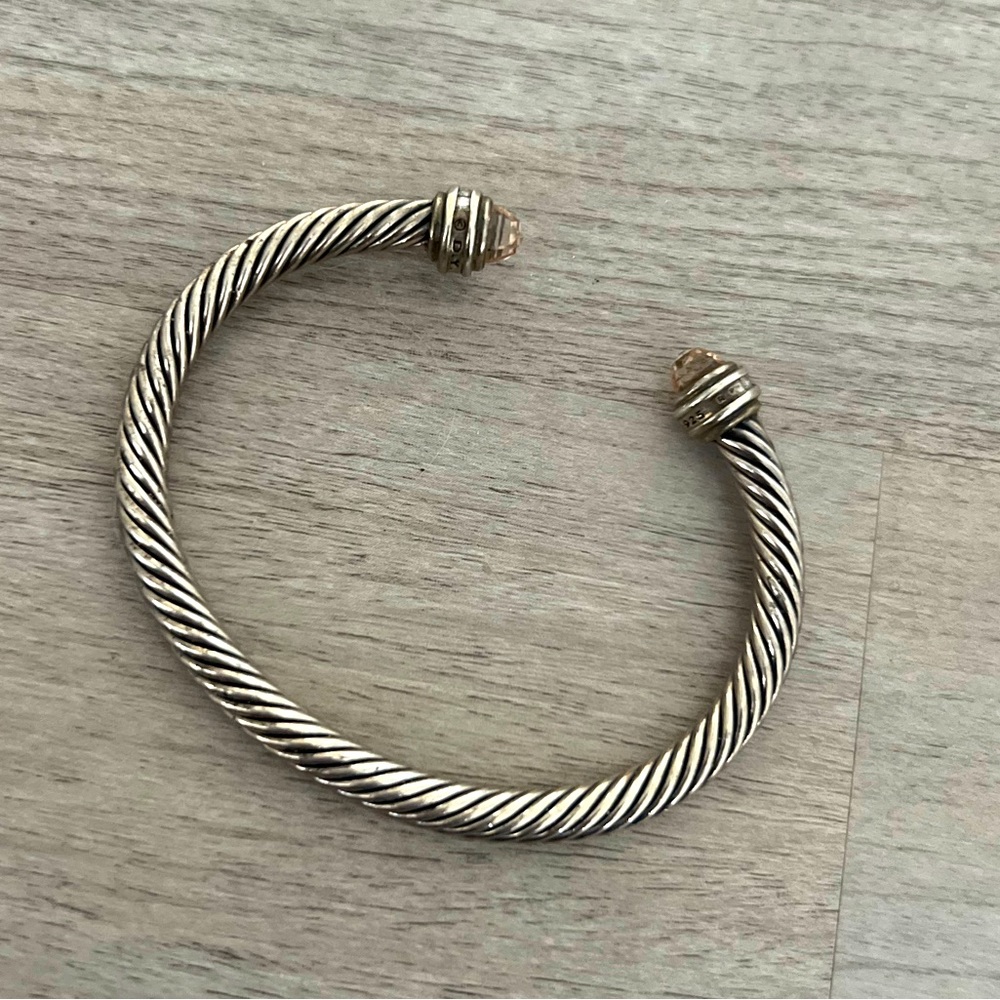 David Yurman bracelet with diamonds and pink gem - 5mm